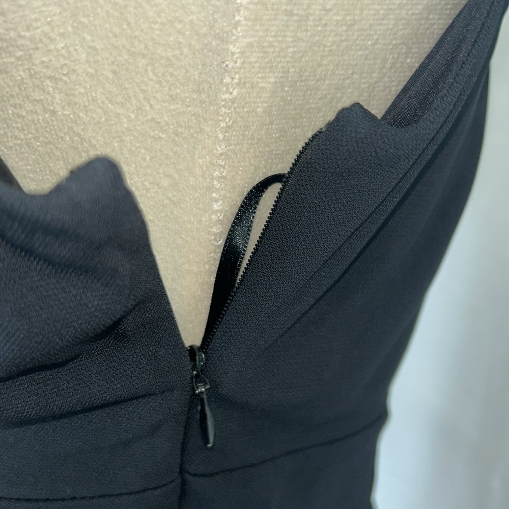 LOFT: Black V-Neck Midi Dress: Size 4 - Picture 5 of 9